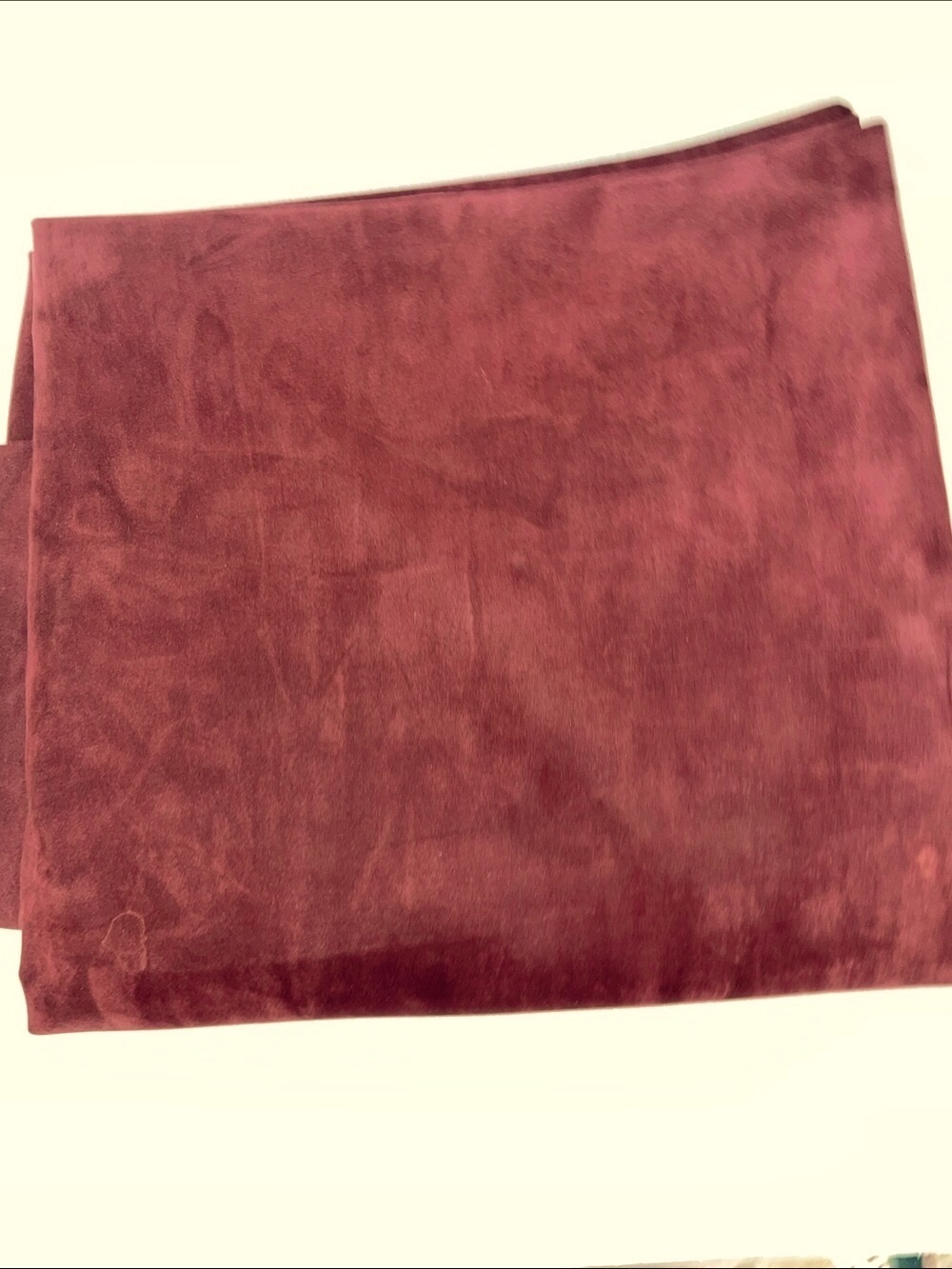 Plush Velvet Fabric Panel in Deep Burgundy for Art & Fiber Craft Project A1